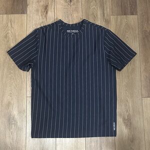Men's Navy Pinstripe Short-Sleeve Shirt